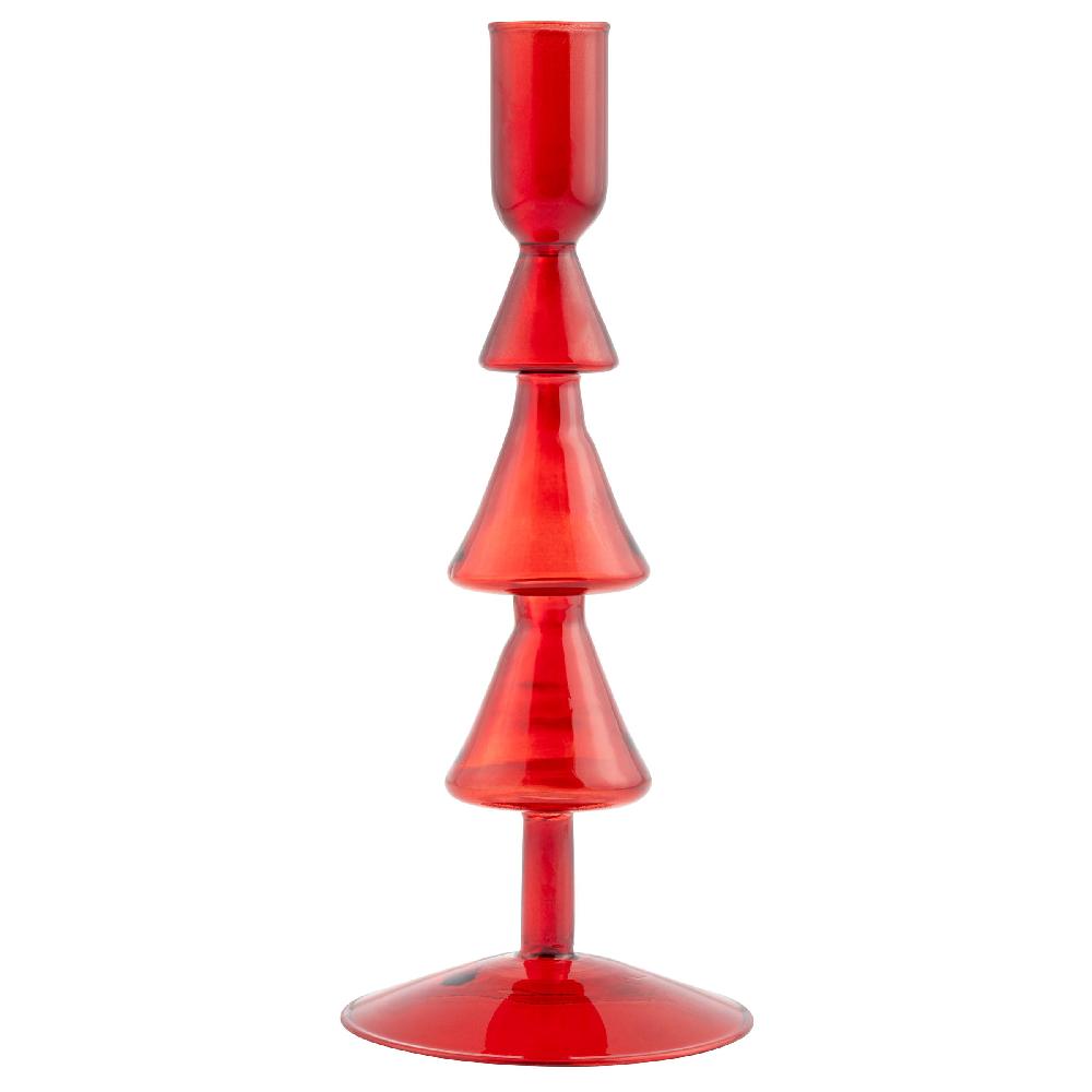 karma gifts Medium Red Tree Glass Candle Holder