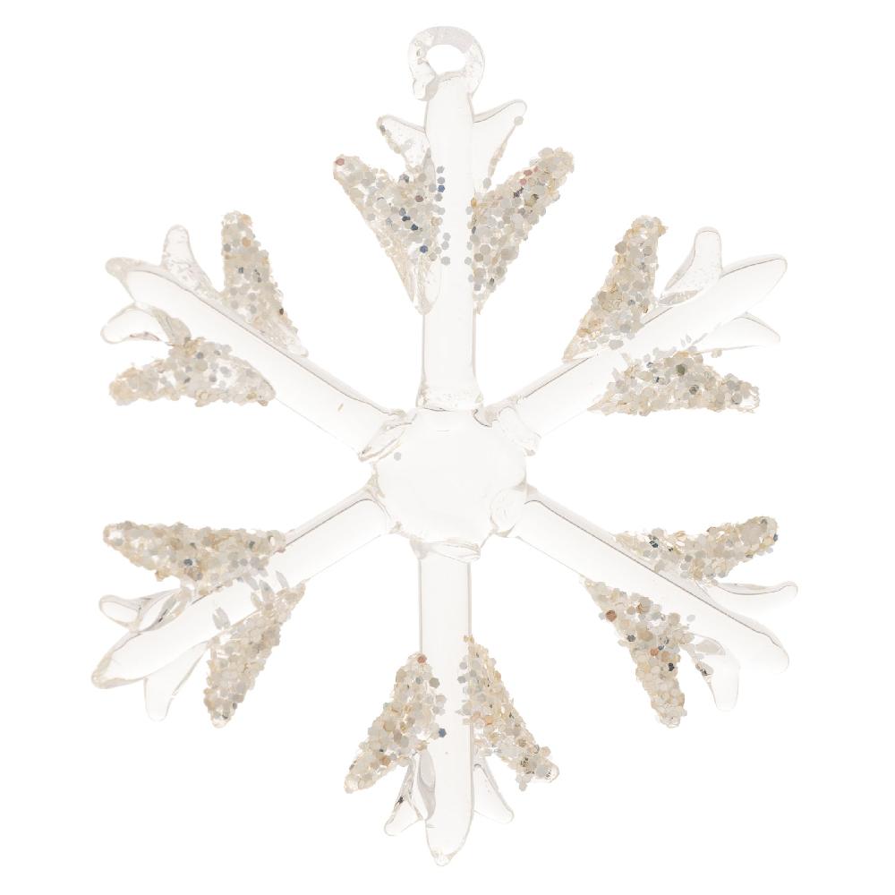karma gifts Medium Spike Snowflake Glass Ornament