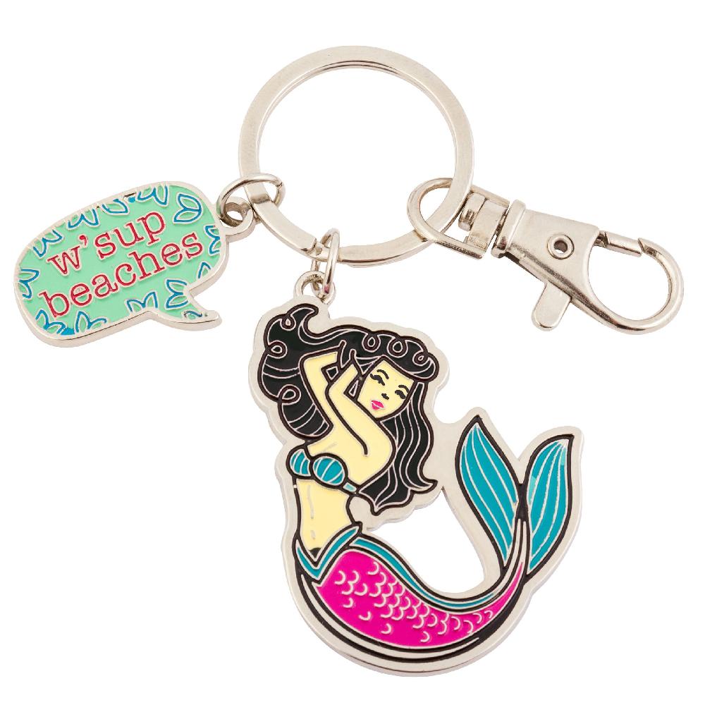 karma gifts Mermaid Pink Enamel Key Chain
