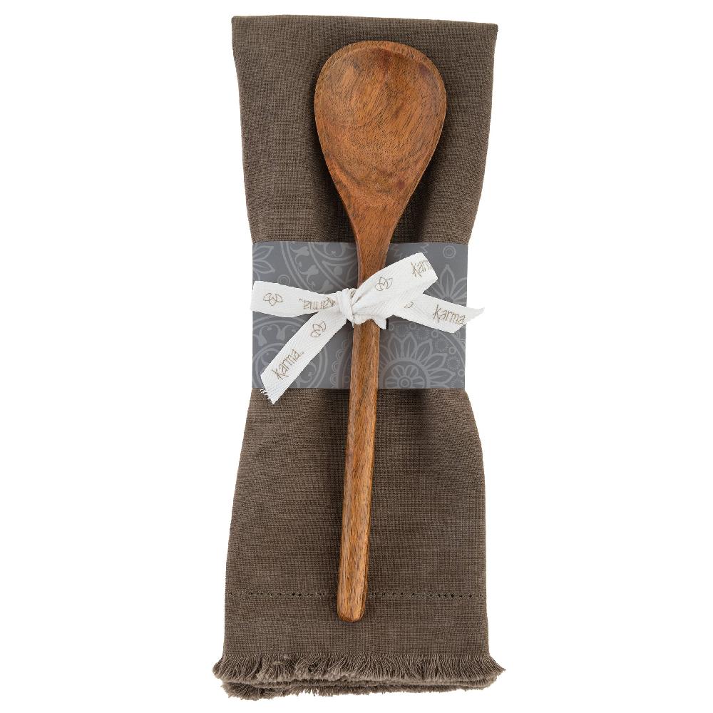 karma gifts Mushroom Chelsea Tea Towel With Spoon