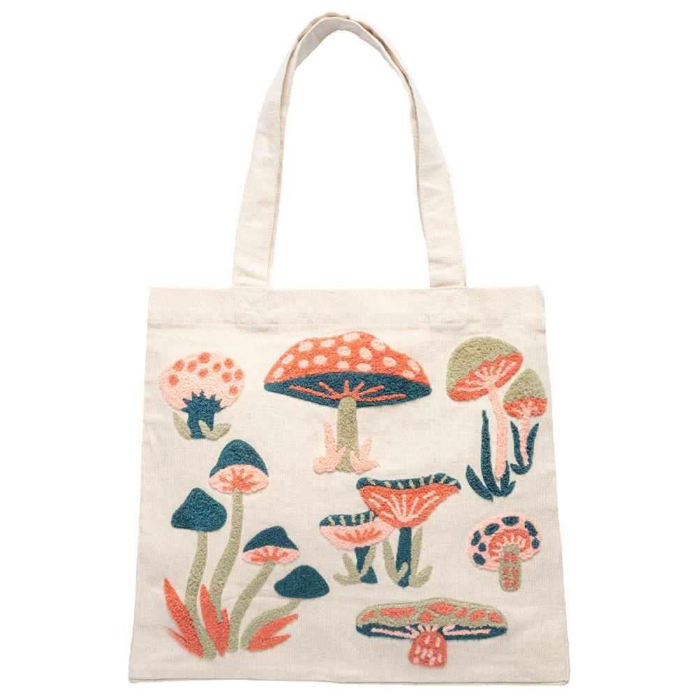 karma gifts Mushroom Embroidered Canvas Tote
