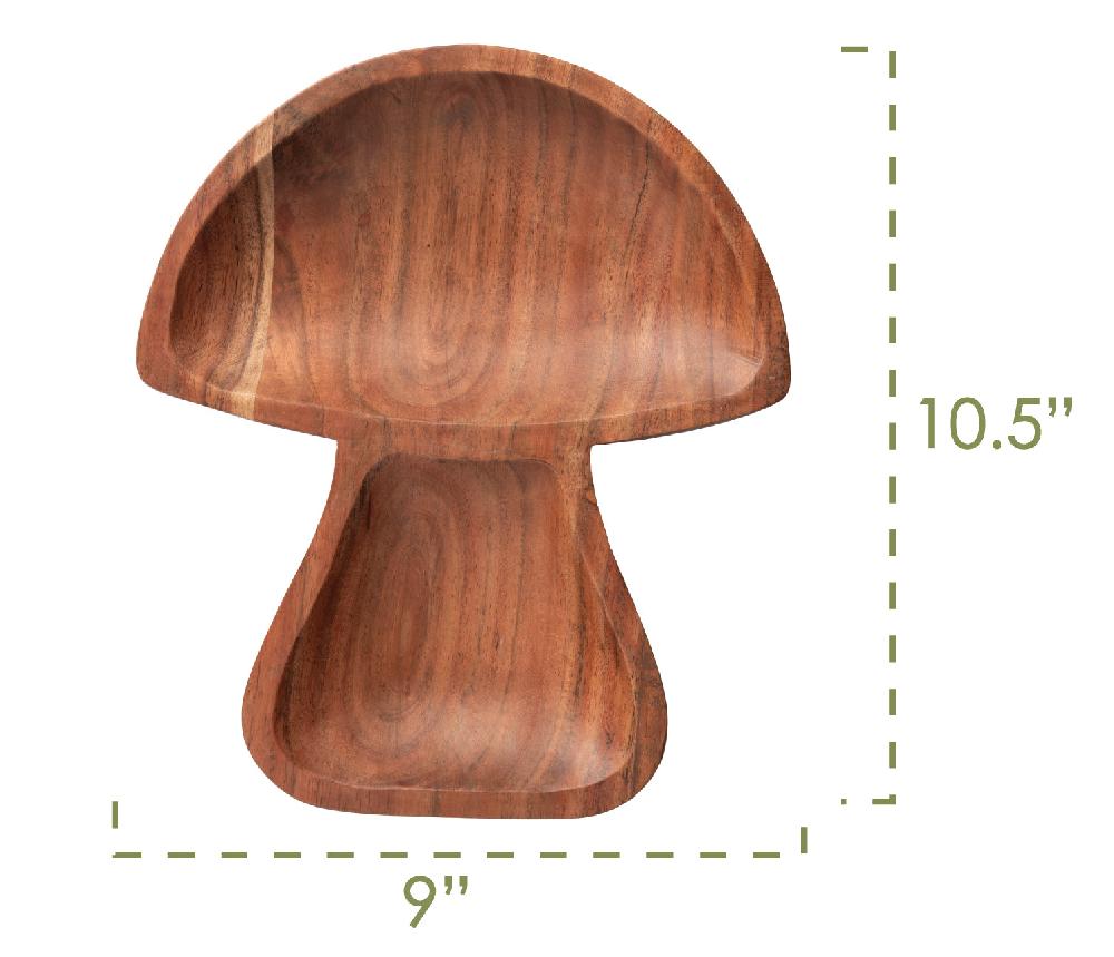 Karma Gifts Mushroom Wood Shaped Serving Bowl