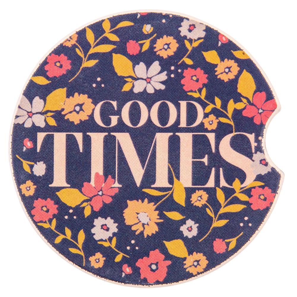 Karma Gifts Navy Floral Car Coasters