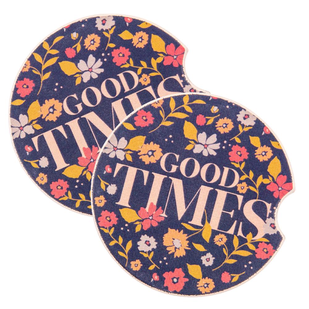 karma gifts Navy Floral Car Coasters