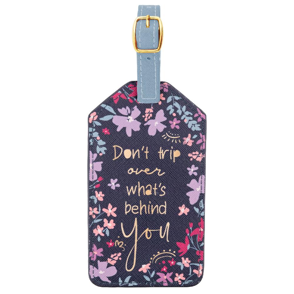 karma gifts Navy Floral Luggage Tags