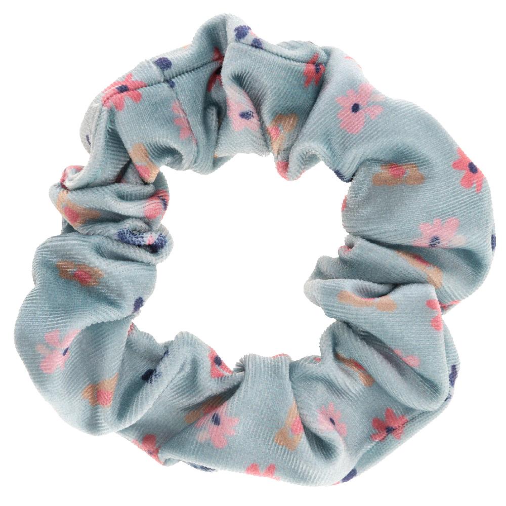 Karma Gifts Navy Floral Velvet Scrunchies - 3 Pack