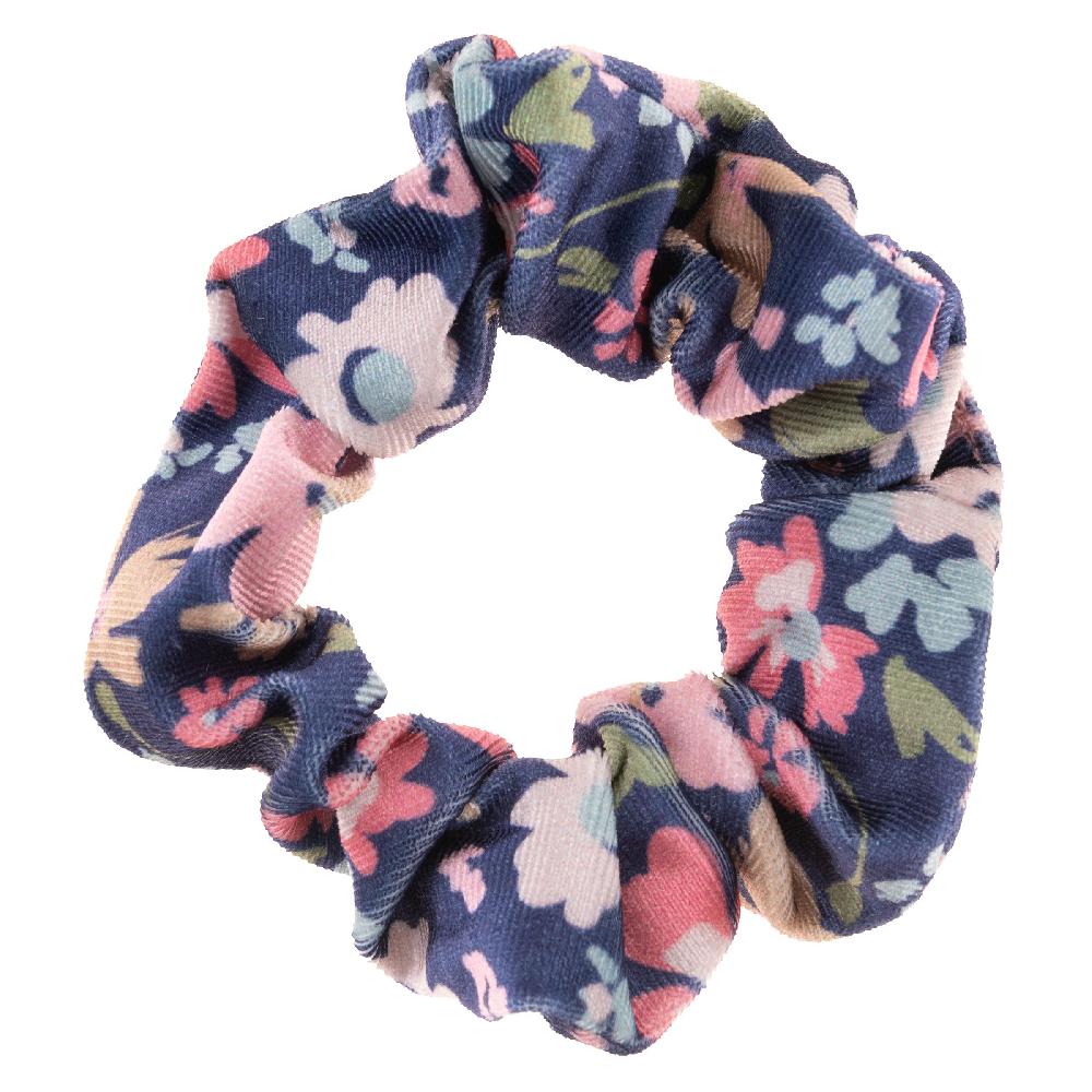 Karma Gifts Navy Floral Velvet Scrunchies - 3 Pack