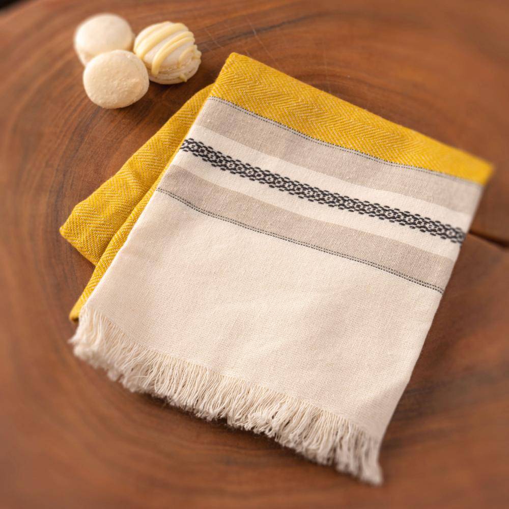 Karma Gifts Ochre Lisbon Tea Towel With Spreader