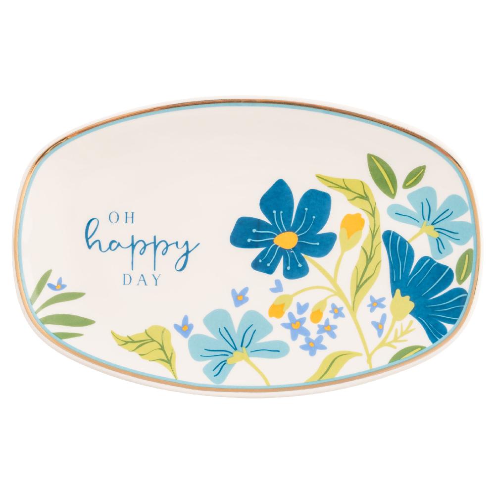 karma gifts Oh Happy Day Oval trinket Tray