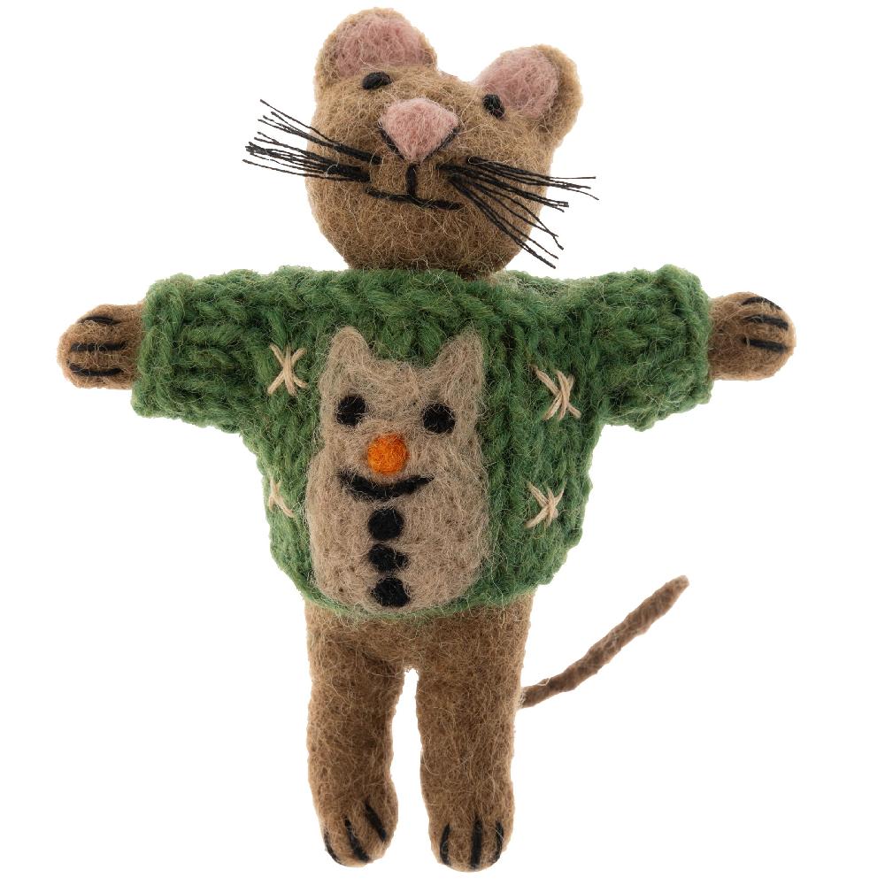 Karma Gifts Orange Holiday Sweater Cat