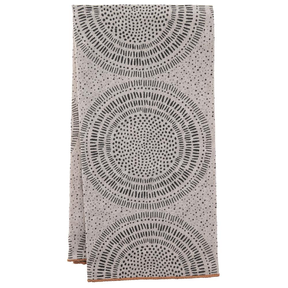 karma gifts Painted Circles Linen Blend Tea Towel