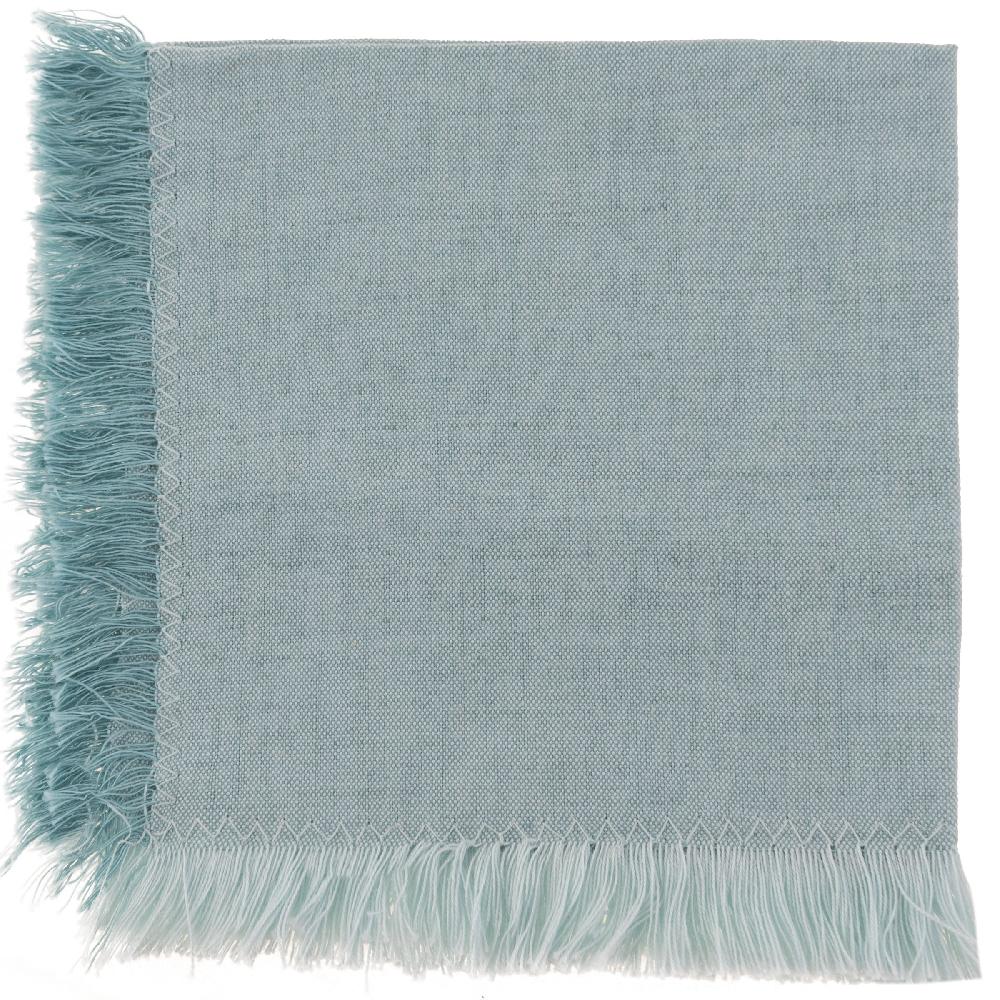 karma gifts Pale Blue Fringed Cocktail Napkins Set