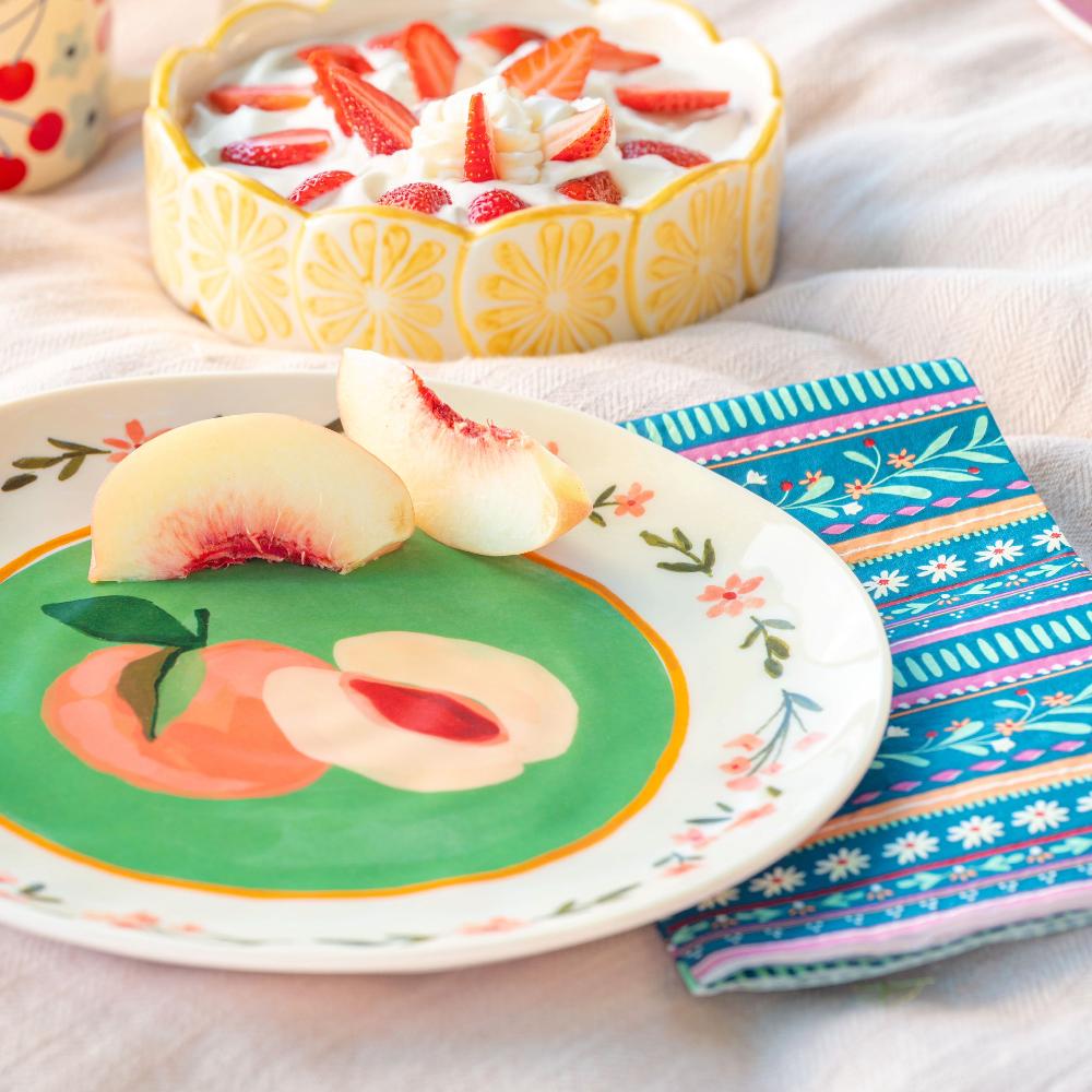 Karma Gifts Peaches Melamine Salad Plates