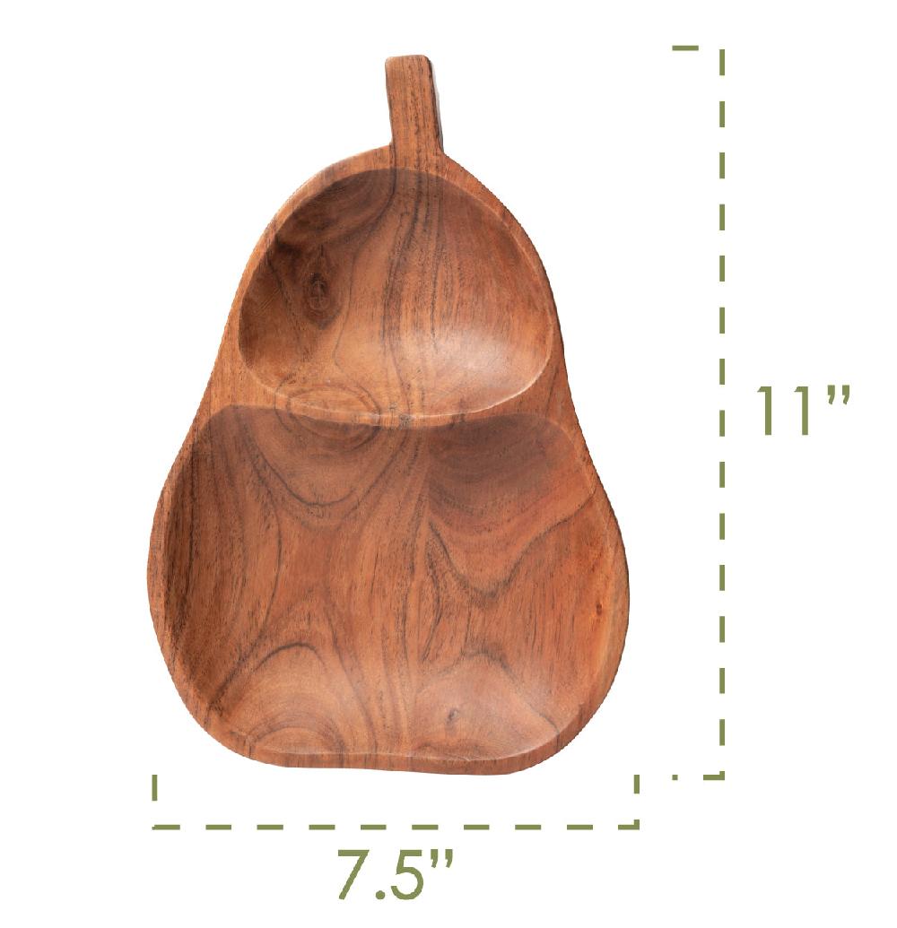 Karma Gifts Pear Wood Shaped Serving Bowl