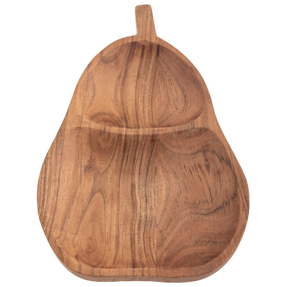 karma gifts Pear Wood Shaped Serving Bowl