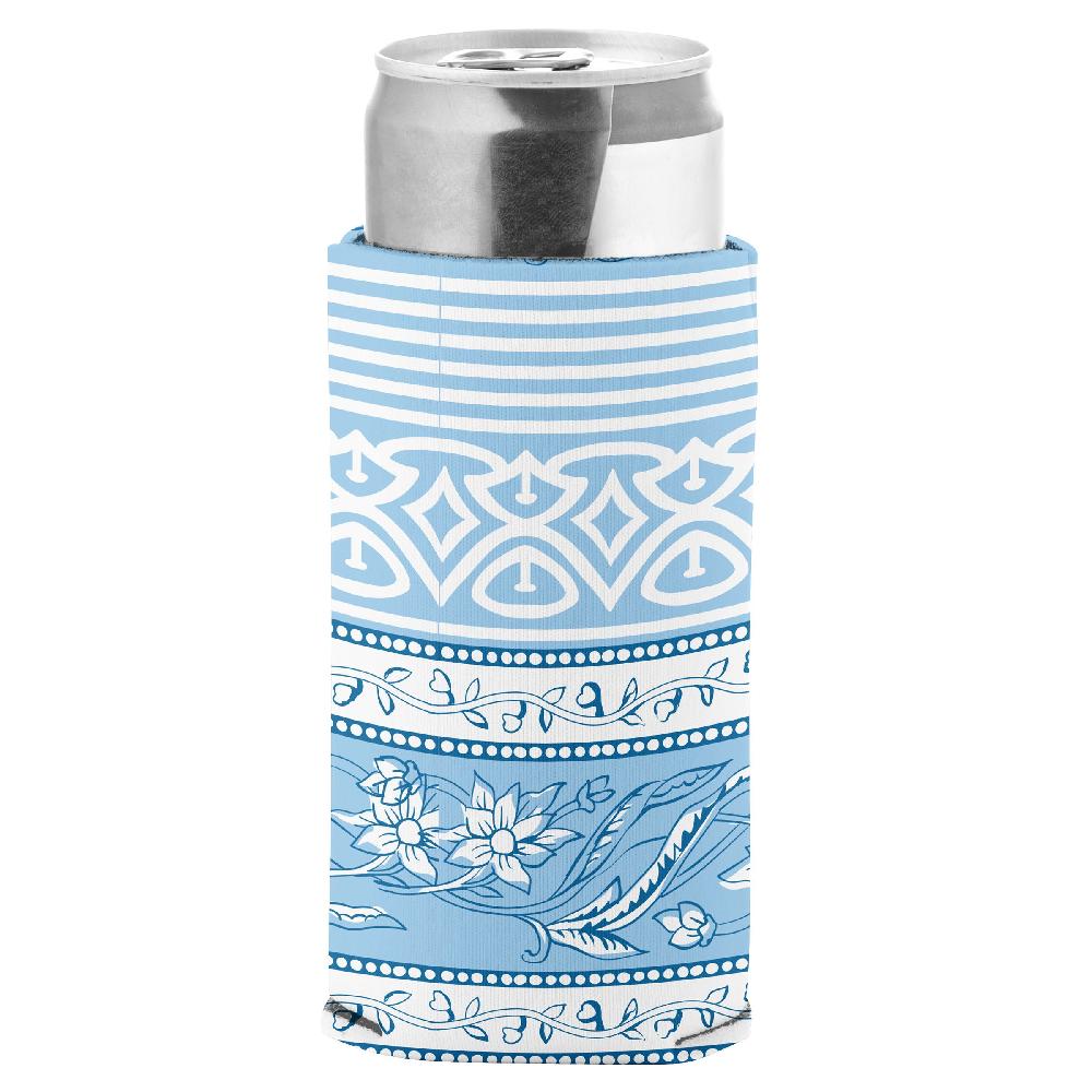 karma gifts Periwinkle Floral Slim Can Cooler
