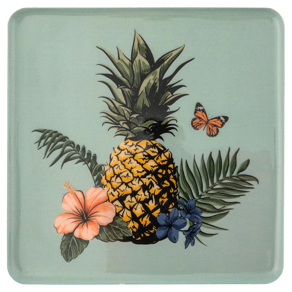 karma gifts Pineapple Large Square Enamel Trays