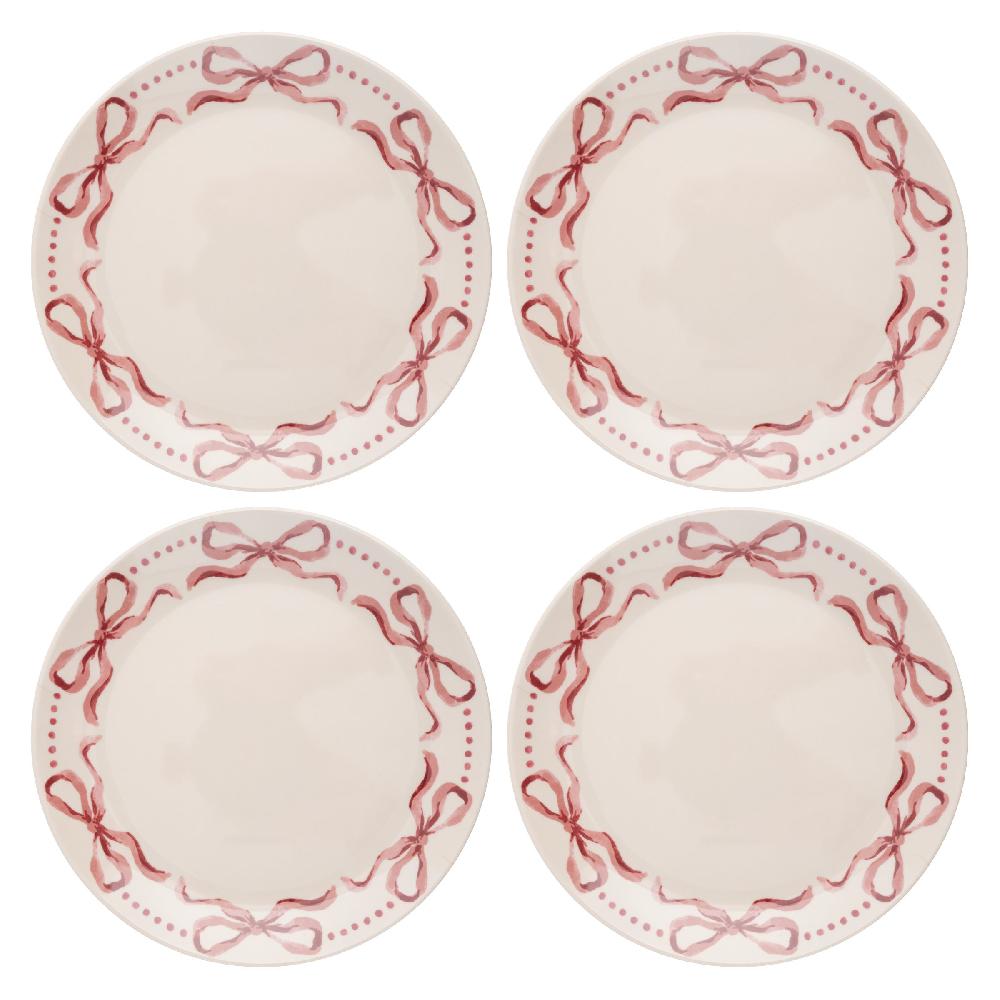 karma gifts Pink Bows Melamine Salad Plates