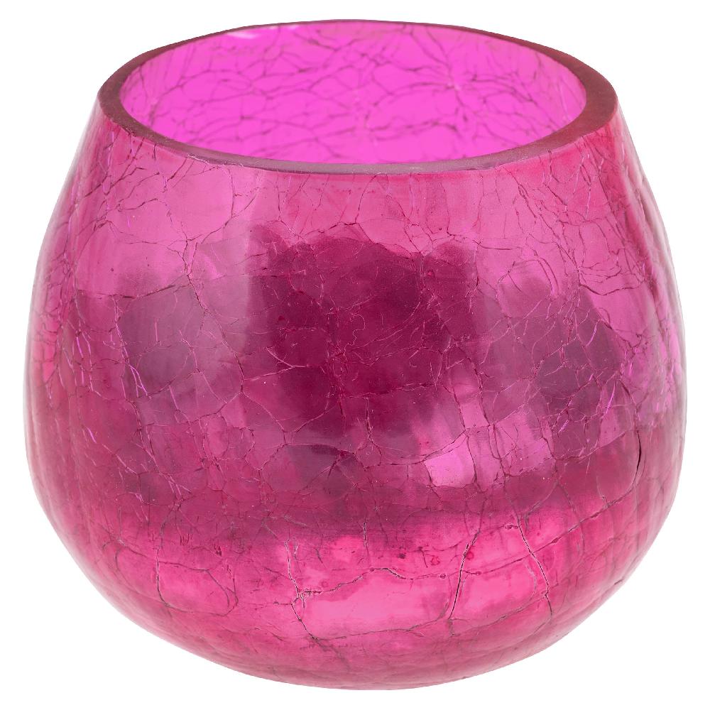 Karma Gifts Pink Crackle Glass Votive