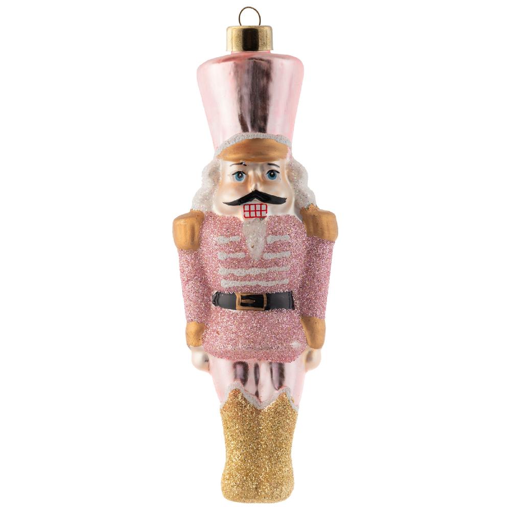 karma gifts Pink Nutcracker Mercury Glass Ornament