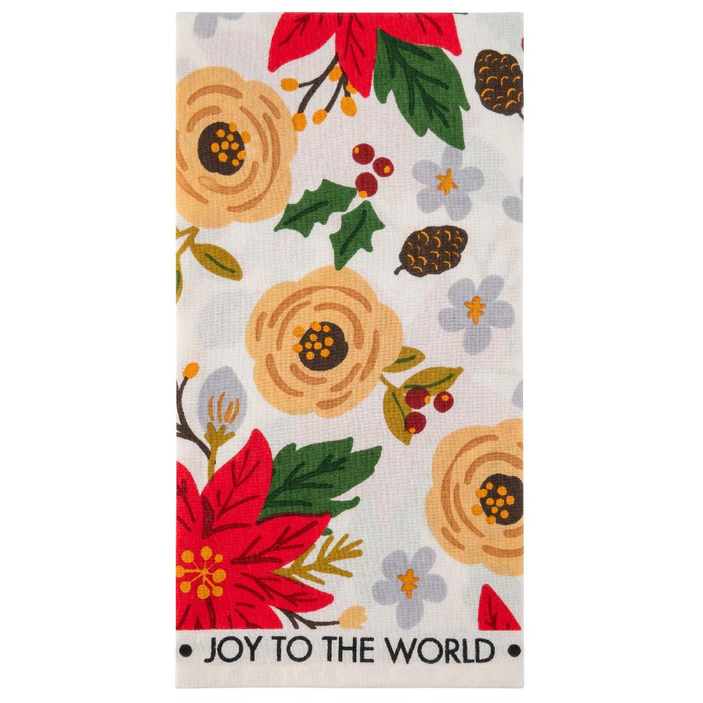 karma gifts Poinsettia Holiday Shelly Tea Towel