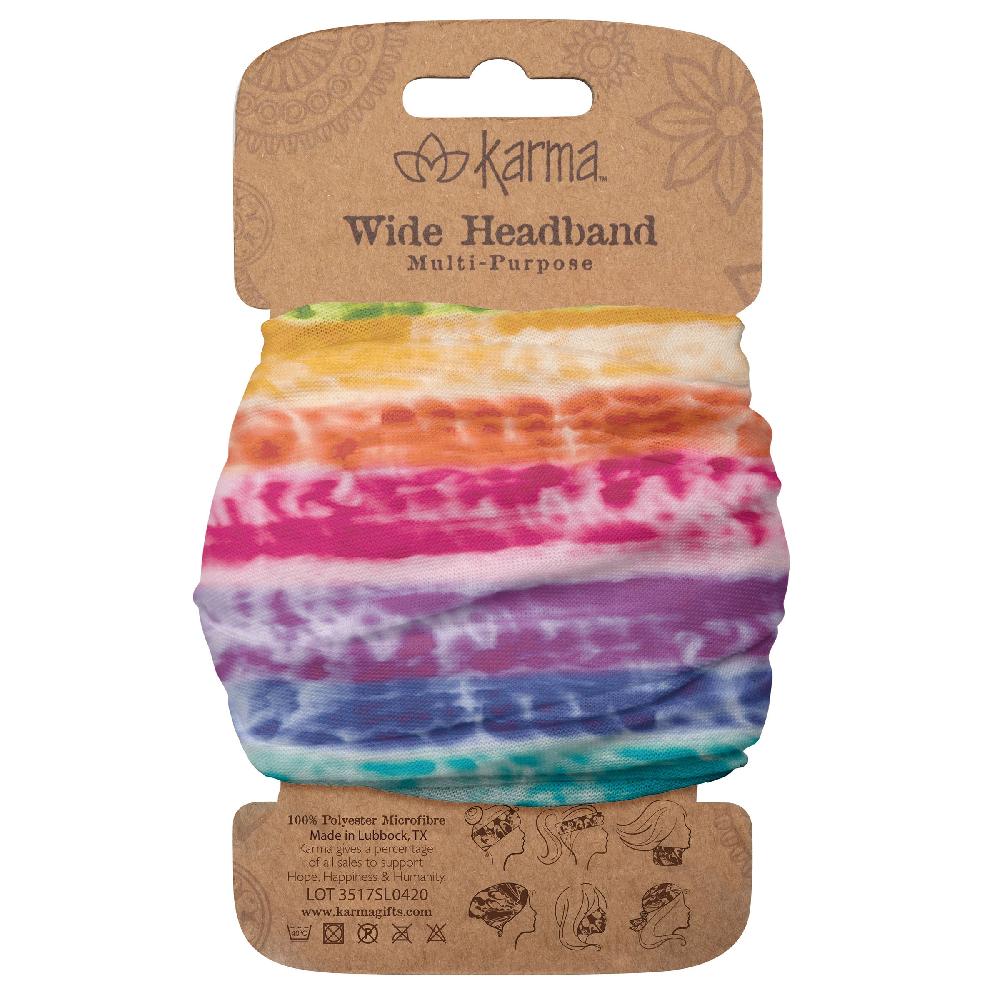 Karma Gifts Rainbow Tie Dye Wide Headbands