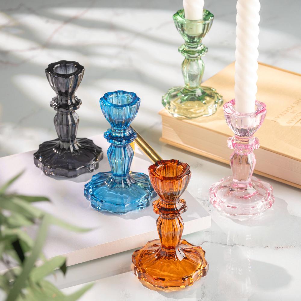 Karma Gifts Raven Glass Candlestick Holders
