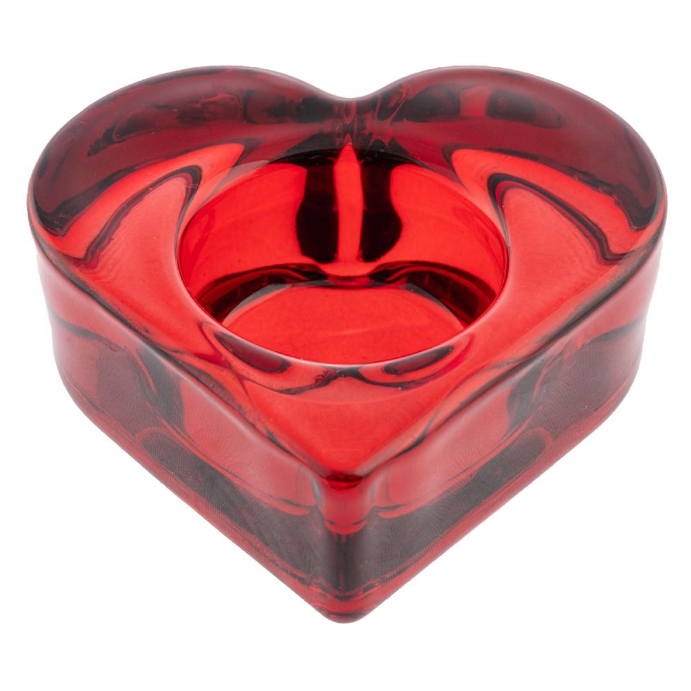 karma gifts Red Glass Heart Tealight Holders