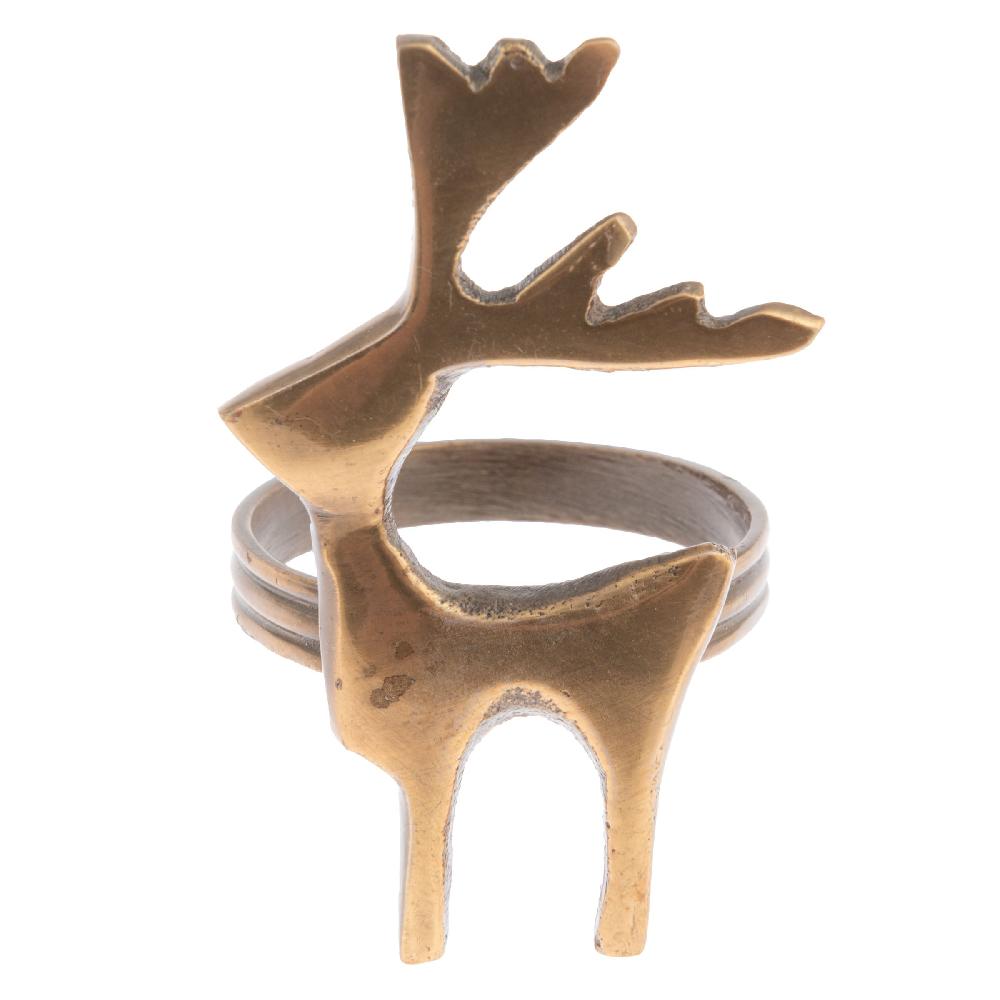 karma gifts Reindeer Bronze Napkin Rings