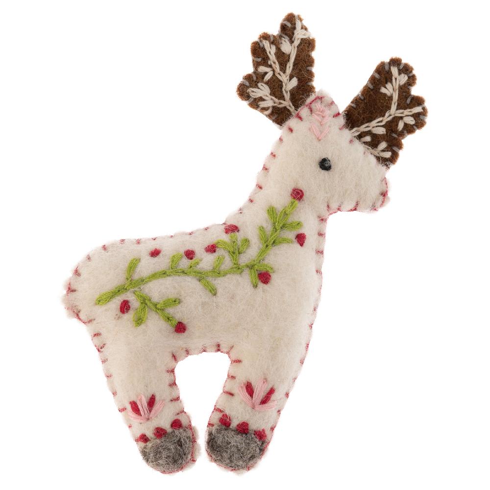 karma gifts Reindeer Scandi Felted Ornament