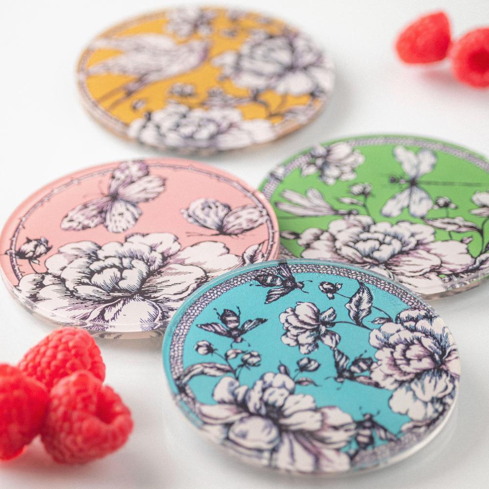 Karma Gifts Retro Dot Acrylic Coasters