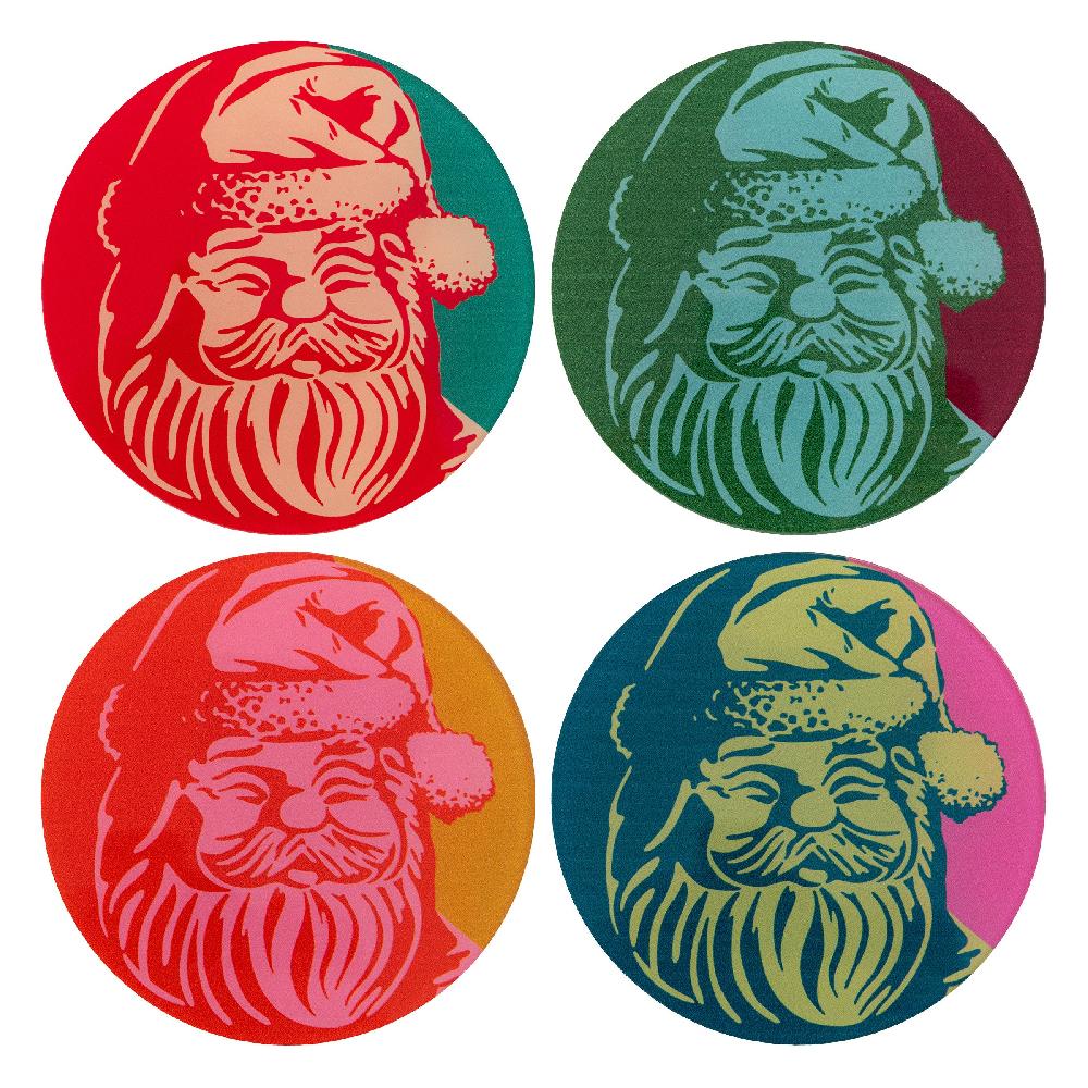karma gifts Retro Santa Acrylic Coasters