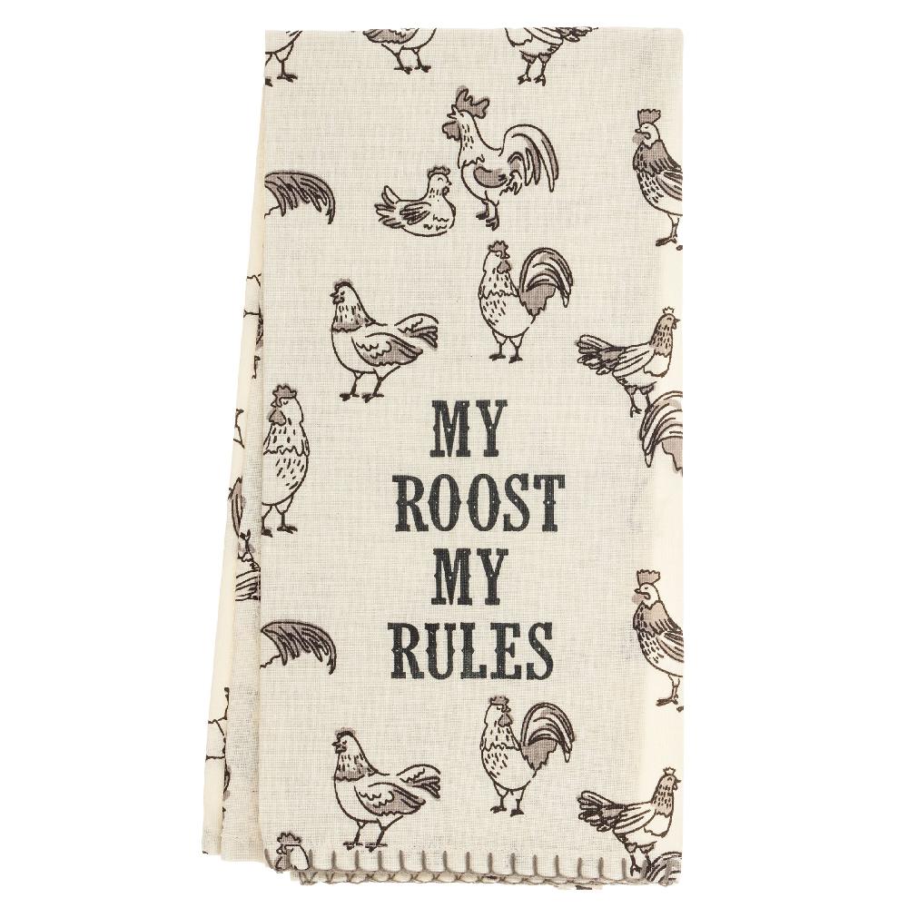 karma gifts Rooster Fiona Tea Towel