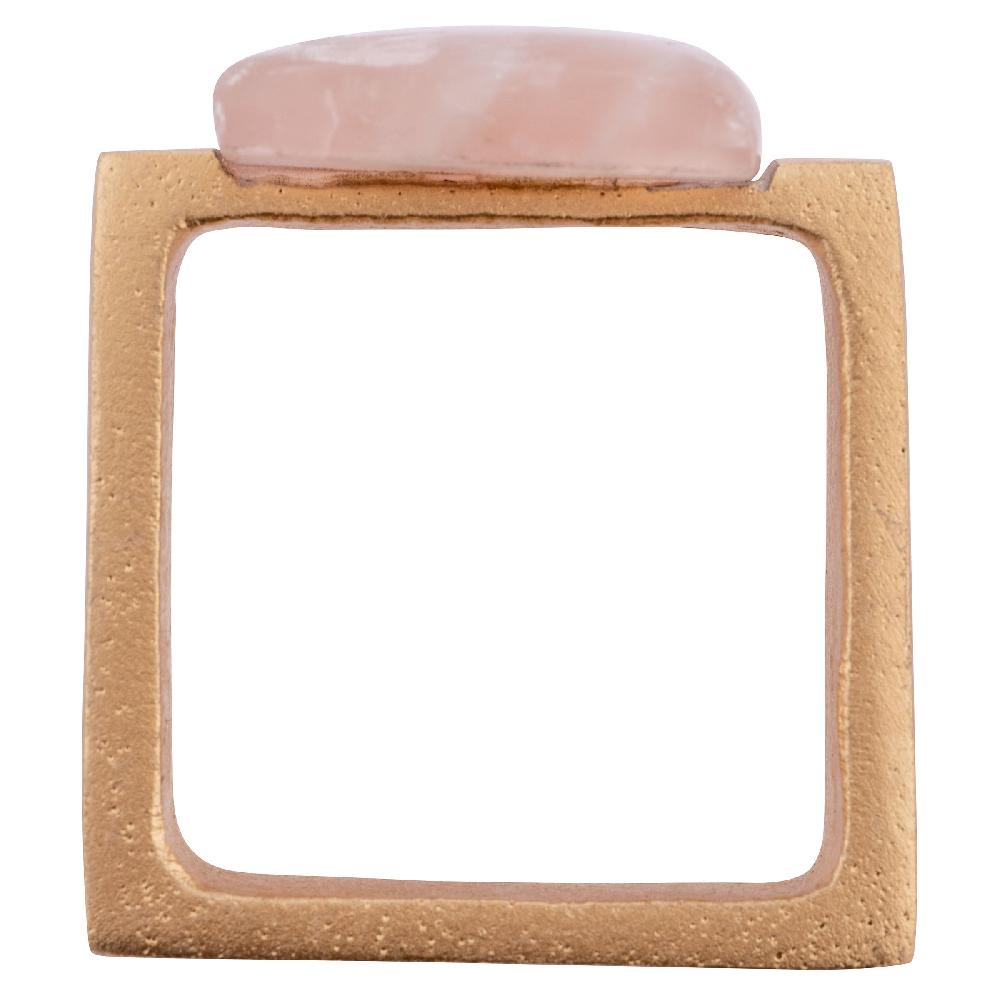 Karma Gifts Rose Quartz / Gold Napkin Rings