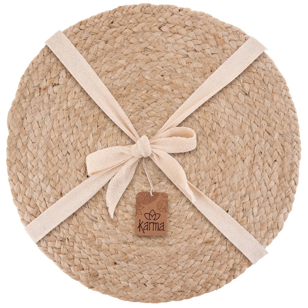 Karma Gifts Round Jute Placemats Set