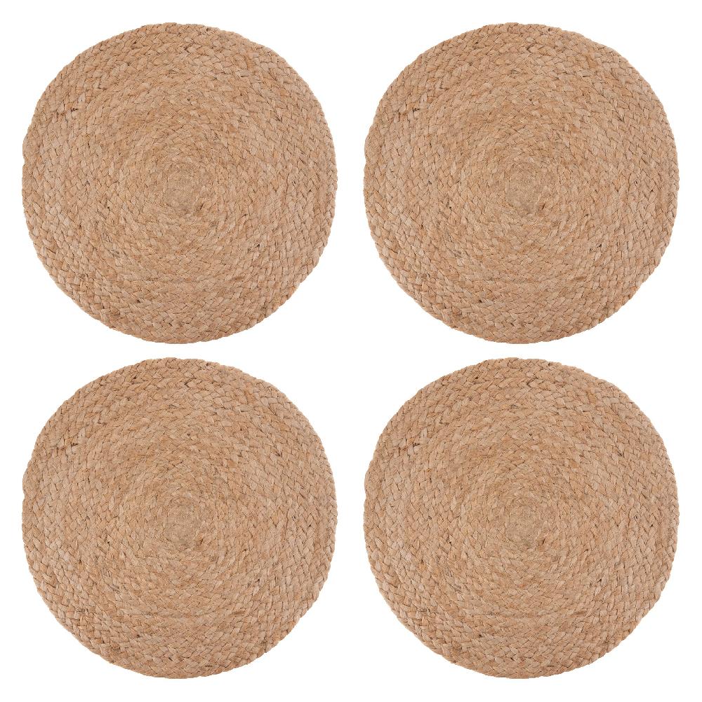 karma gifts Round Jute Placemats Set