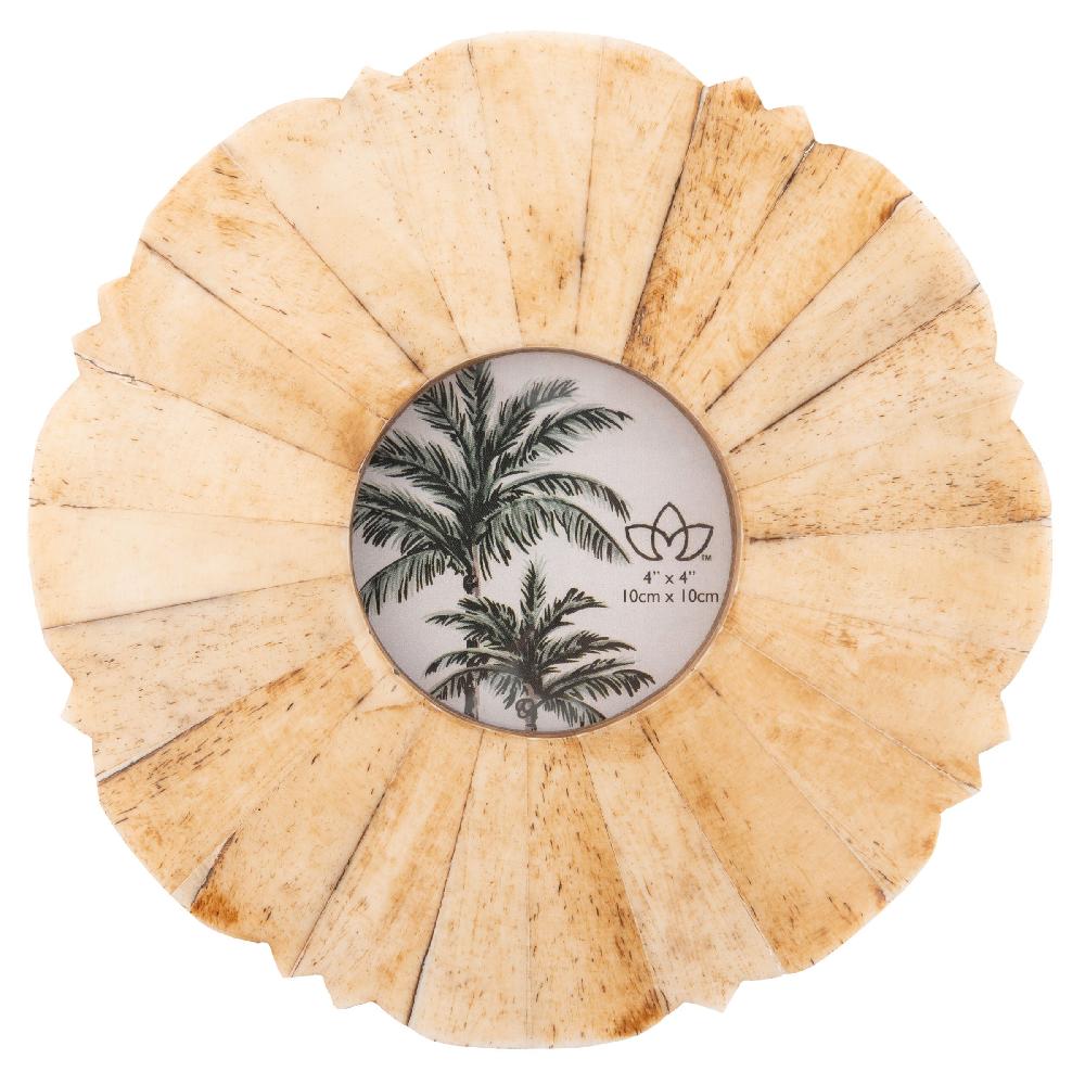 karma gifts Round Tawny Natural Bone Picture Frame