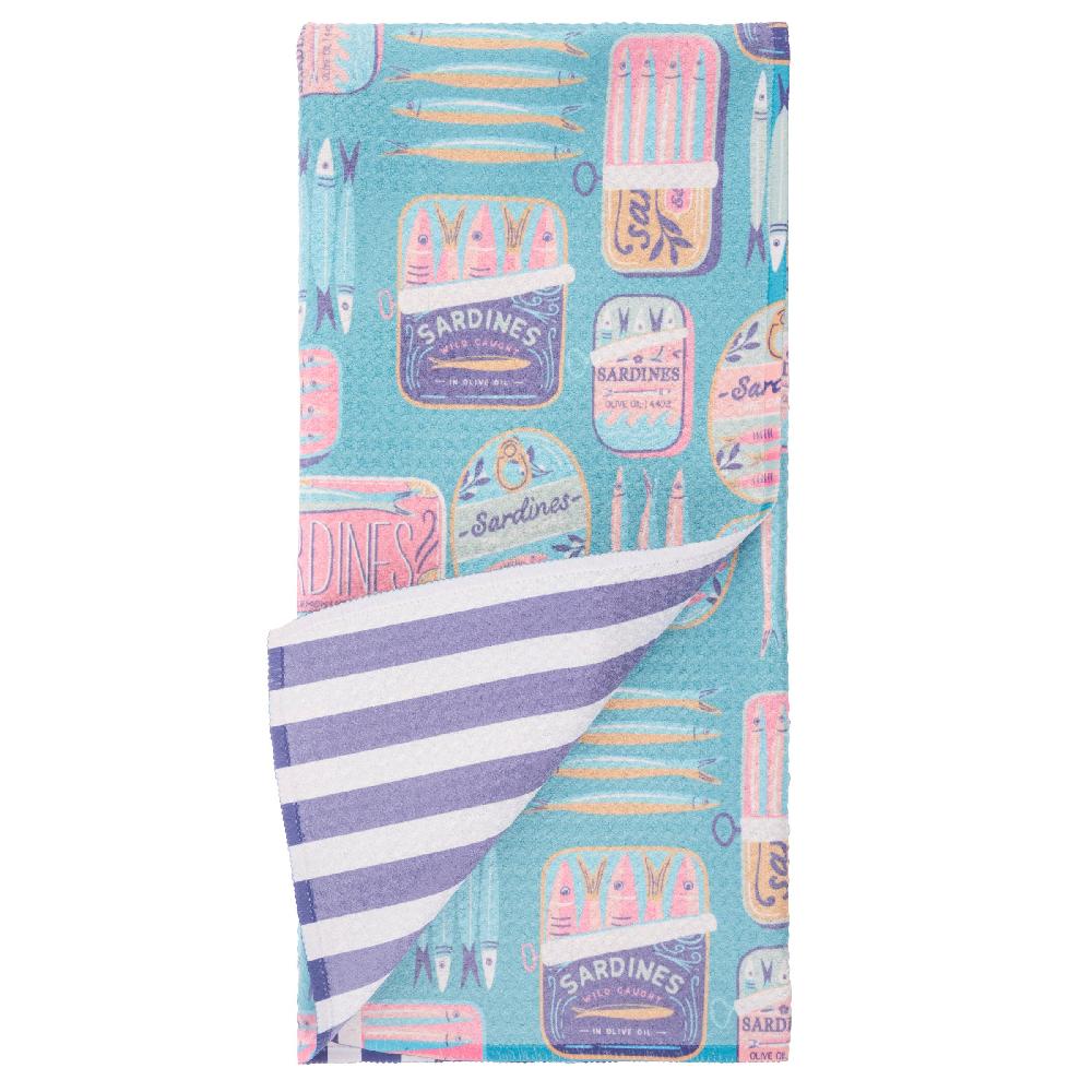 karma gifts Sardines Microfiber Tea Towels