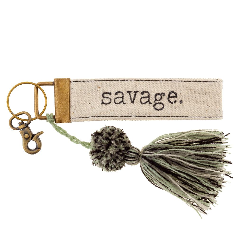 karma gifts Savage Canvas Tassel Key Chain