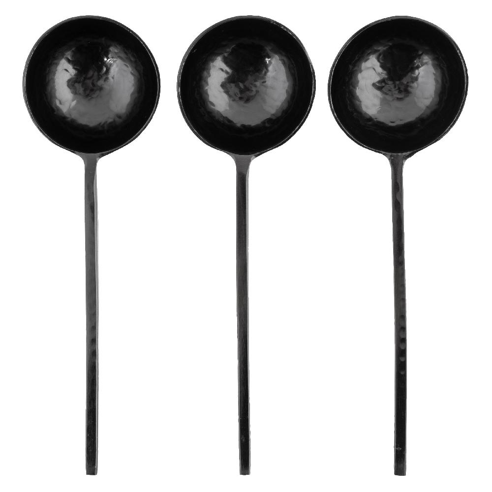 Karma Gifts Set Of 3 Black Metal Spoons