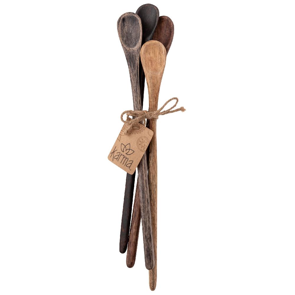 Karma Gifts Set Of 4 Wood Tasting Spoons Set Of 4