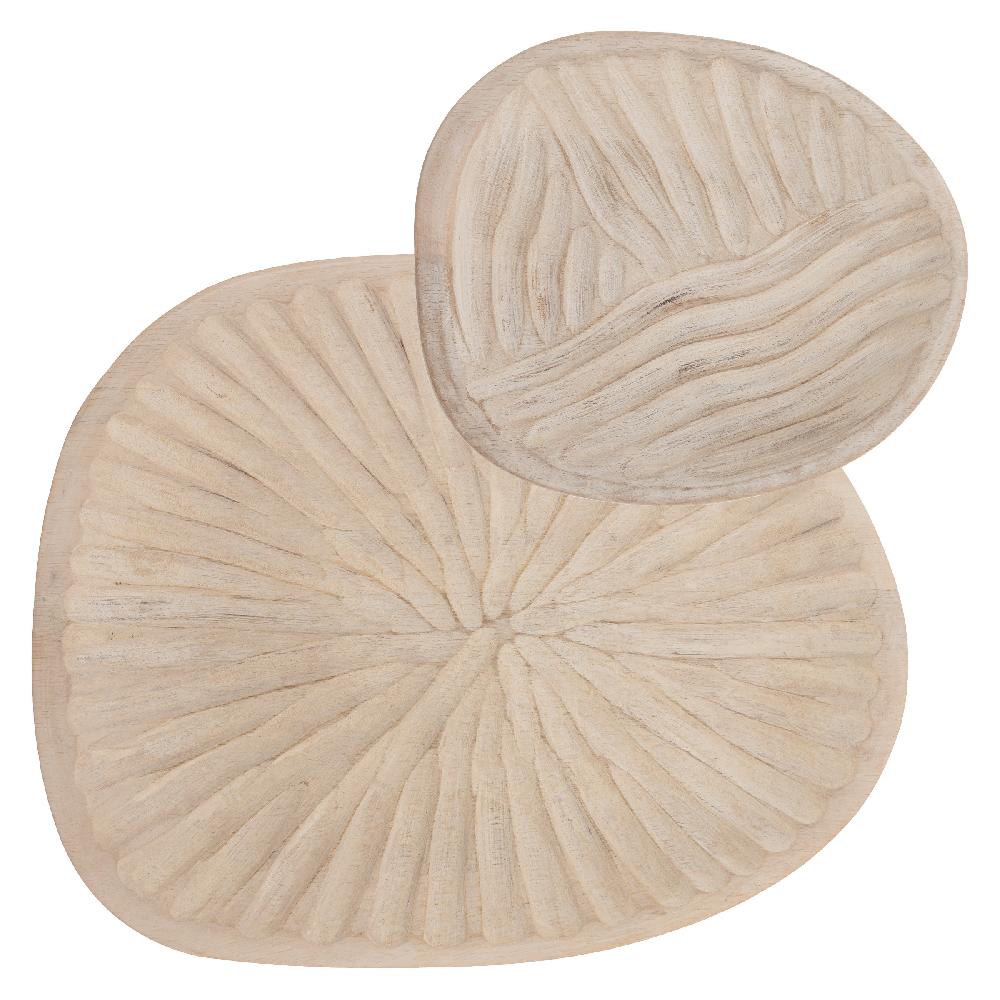 karma gifts Set Of Two White Wash Trays