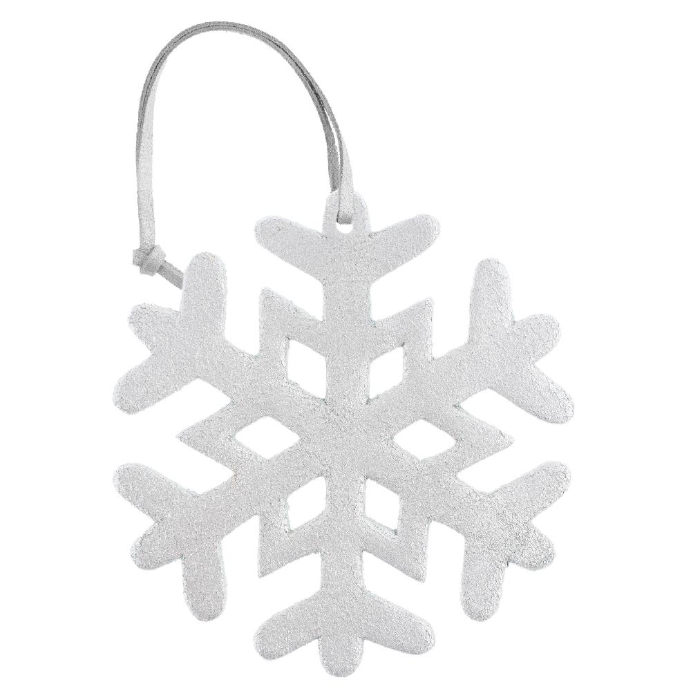 Karma Gifts Silver Leather Snowflake Ornaments