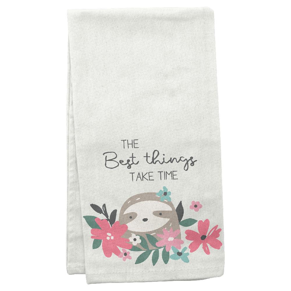 karma gifts Sloth Flora Tea Towels