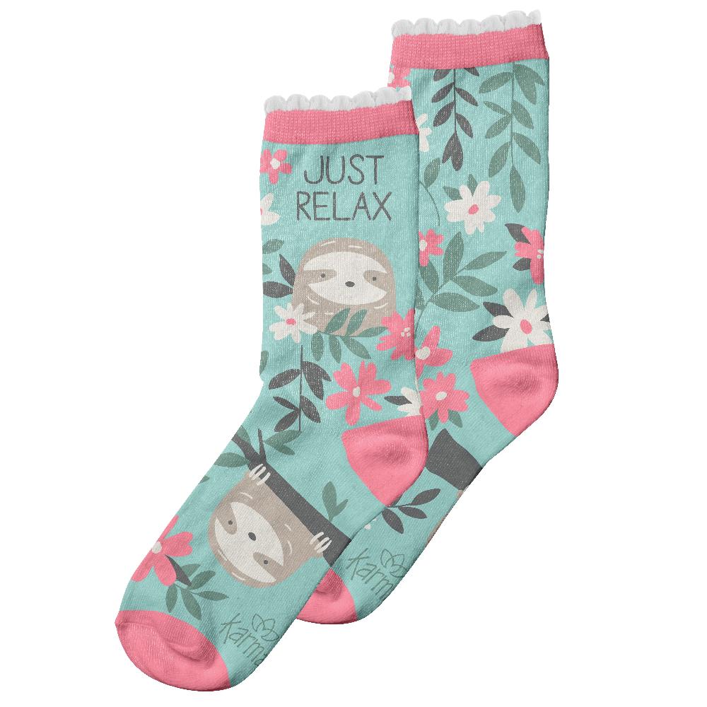 Karma Gifts Sloth - Just Relax Crew Socks