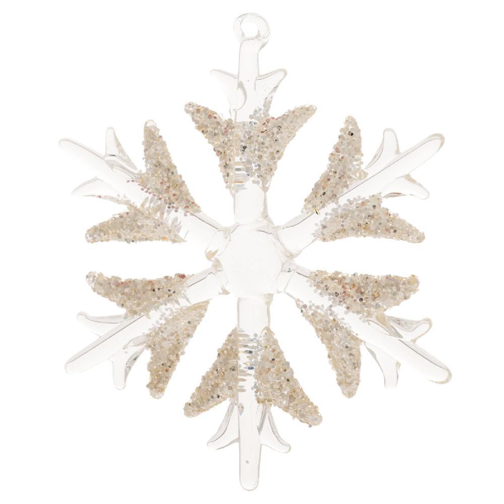 karma gifts Small Spike Snowflake Glass Ornament