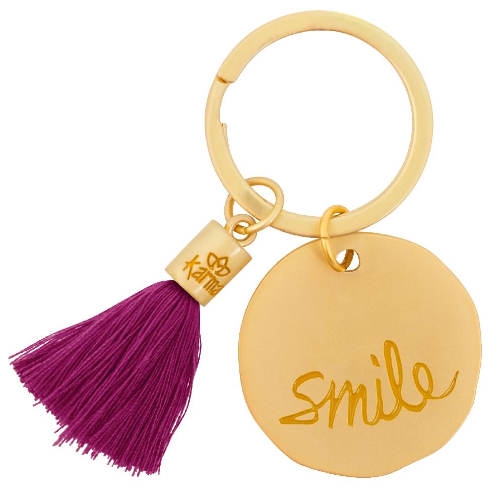 karma gifts Smile Round Tassel Key Chains