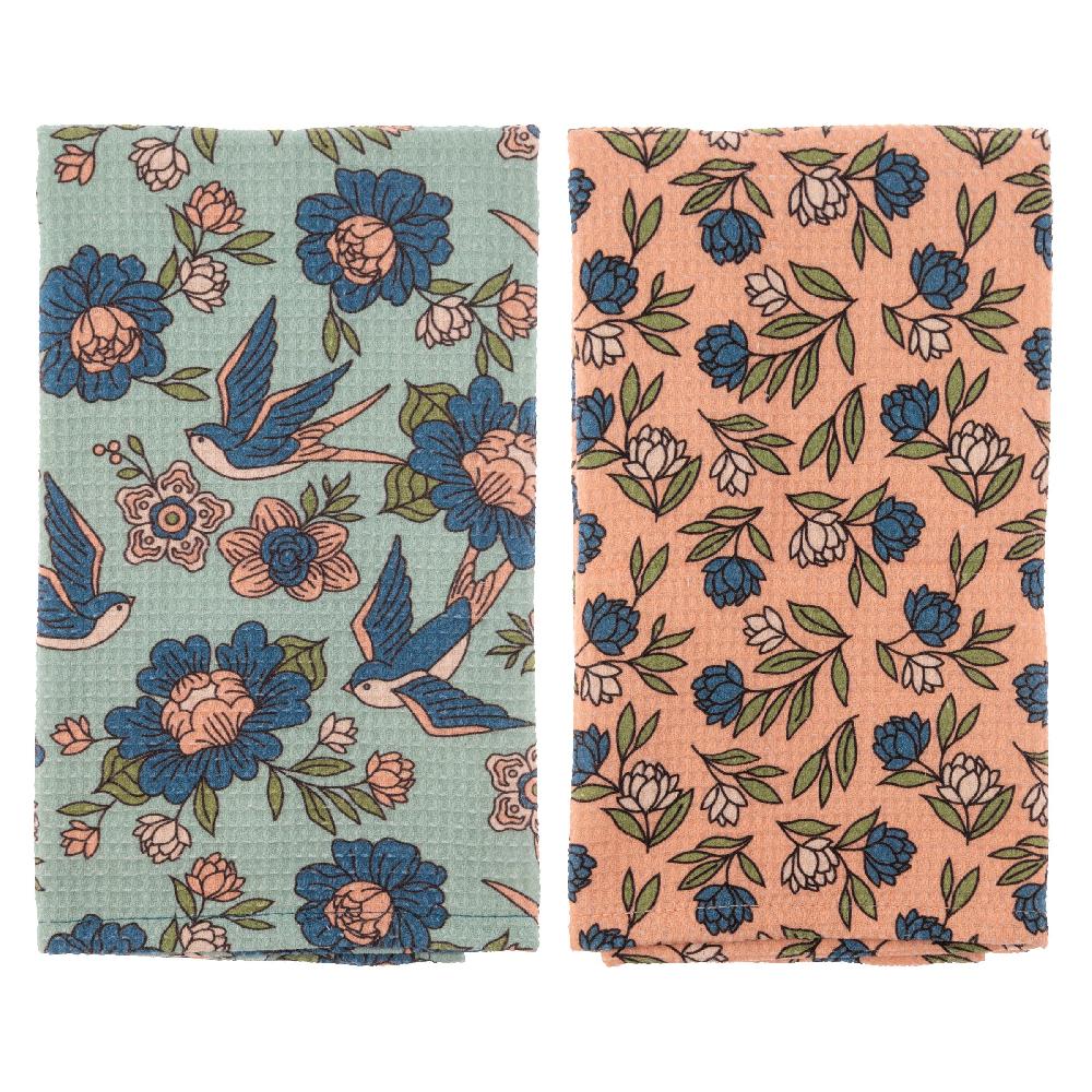 Karma Gifts Sparrows Waffle Weave Tea Towels