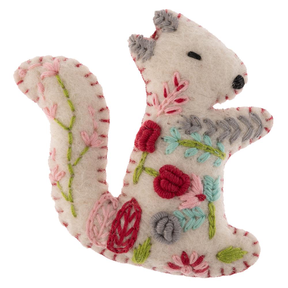 karma gifts Squirrel Scandi Felted Ornament