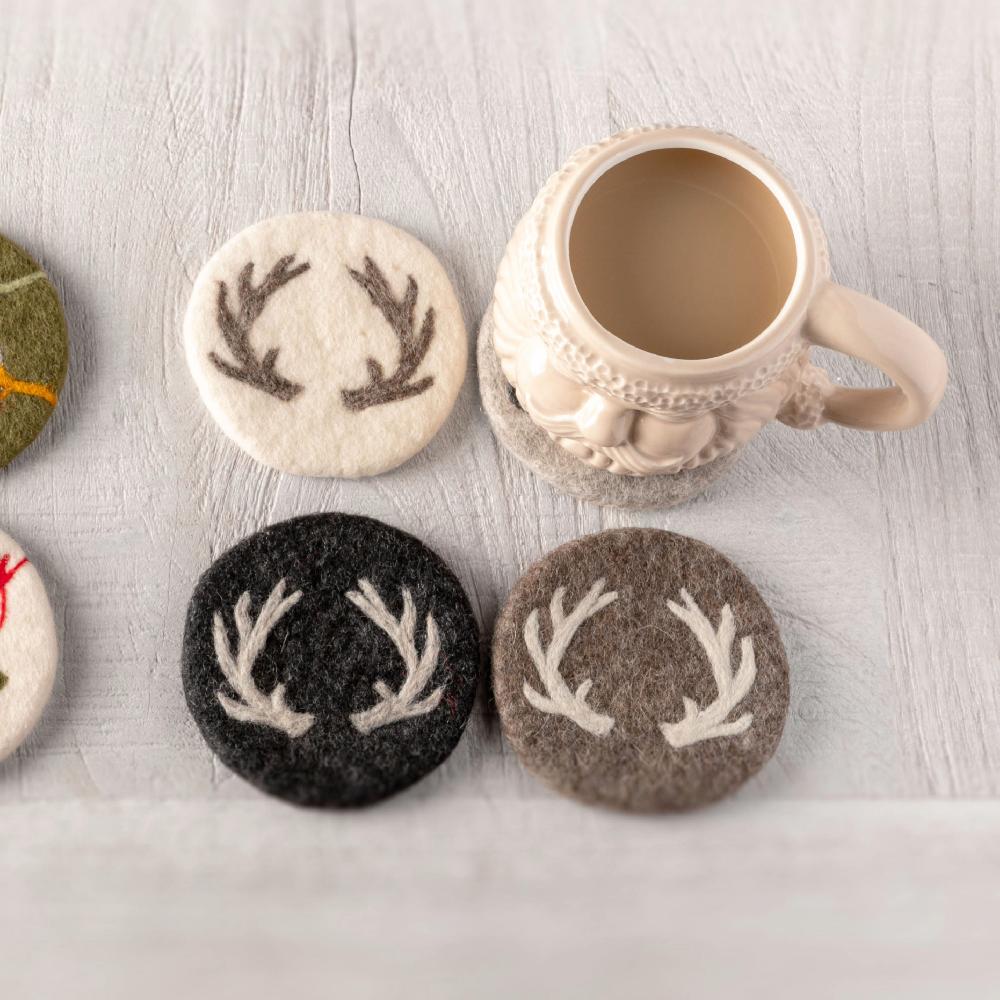 Karma Gifts Stag Felt Coasters